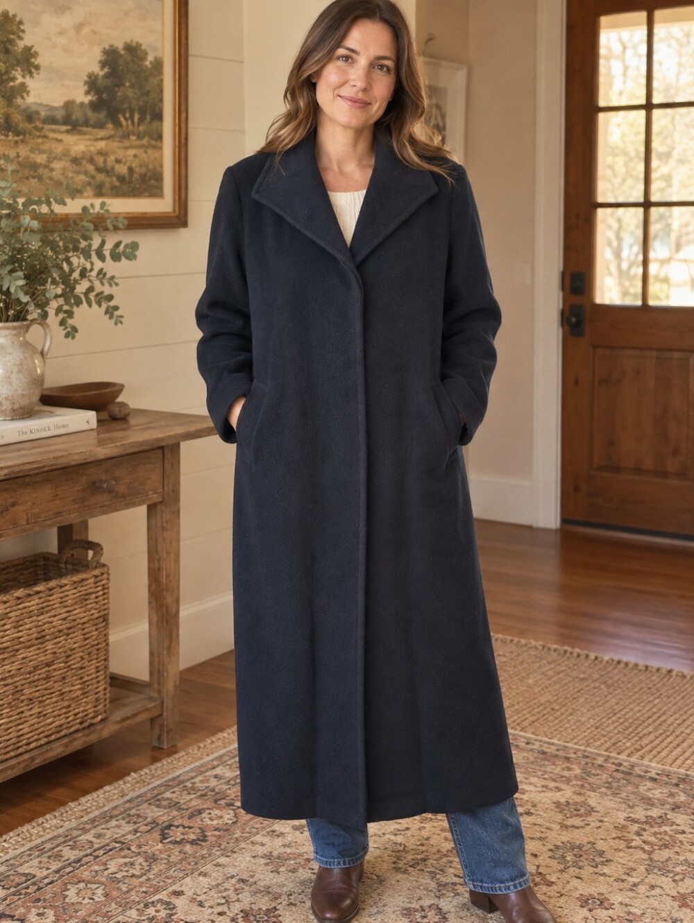 Cinzia Rocca Made in Italy Wool Cashmere Long Coat Size 10
